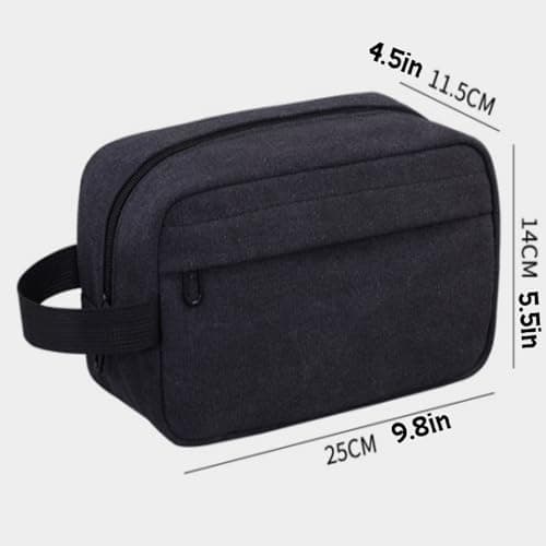 HFLYJPYW Toiletry Bag for Men, Travel Toiletry Organizer Kit Water-resistant Shaving Bag for Toiletries Accessories, Door Room Essentials, Black-medium (khaki) - Thumbnail 2