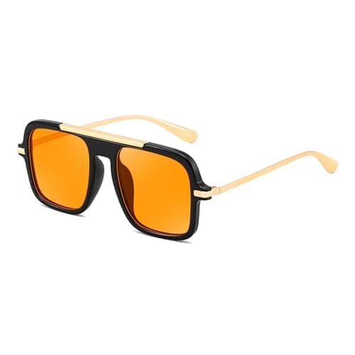 FEISEDY Retro Square Aviator Sunglasses for Women Men Trendy 70s Shades B4193 - Image 1