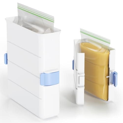 LAMU 2 Pack Freezer Food Block Maker, Large 6-Cup & Small 2-Cup Soup Cubes Freezer Mold, Meal Prep Bag Container to Freeze Soups, Sauces, Bone Broth and Leftovers