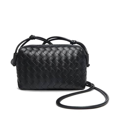 swinsack Small Woven Leather Crossbody Bag, Mini Crossbodybag for women,Vegan Leather Camera Bag, Woven Purse,Christmas gifts,new years gifts for girl - Thumbnail 4