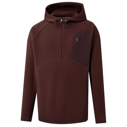 Rouen Mens Quarter Zip Pullover Polar Fleece Winter Casual Sports Golf 1/4 Zip Men's Fashion Hoodies & Sweatshirts Wine Red - Image 1