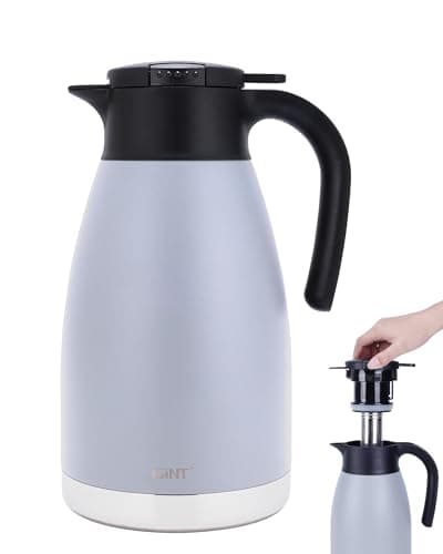 GiNT 74oz Large Thermal Coffee Carafe with Infuser–Insulated Tea Carafe, Removable Filter, Dishwasher-Safe|2.2L 10+ Cups,Wide Mouth,Dual Seal|Stainless Steel Beverage Server for Office&Events - Image 1