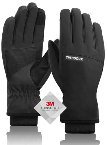 Winter Gloves for Men Women Size Small, Touchscreen Fingers Thin Warm Black Tech with Anti-Slip 3M Grip, Lightweight Insulated Liner Mitten Work Gloves for Indoor Outdoor Extreme Freezing Cold Weather - Image 1