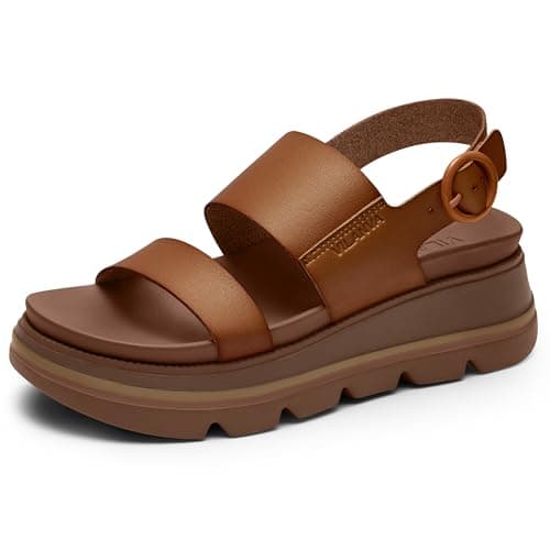 Vilanva Women's platform sandals Caramel Size 8 - Image 1