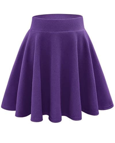 Stelle Women’s Casual Skater Skort | Stretchy Flared Mini Skirt with Shorts (Purple,M) - Image 1