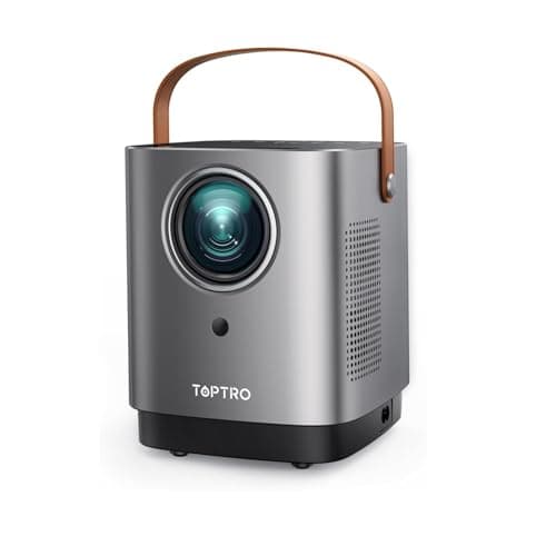 Mini-Portable-Projector, [Unique Handle Design] Mini Projector with WiFi and Bluetooth, 1080P Smart Portable Projector with Touch Screen, TOPTRO Outdoor-Movie-Proyector for Phone/TV Stick/PS5/Laptop - Image 1