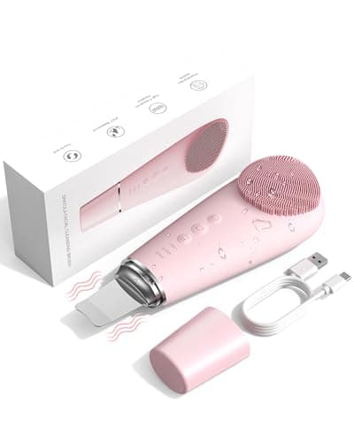 Skin Scrubber Face Spatula & Silicone Facial Cleansing Brush 2 in 1，Blackhead Remover Tool for Facial Deep Cleansing,IPX7 Waterproof Exfoliating Massager for Women and Men (7 Modes Gentle Exfoliating) - Image 1