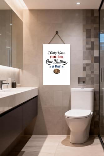 I Only Have Time for One Button a Day Tin Sign Funny Quote Metal Wall Art Minimal Typography Plaque Humor Decorative Sign for Sewing Room Office Home Wall 8x12 Inch - Thumbnail 3