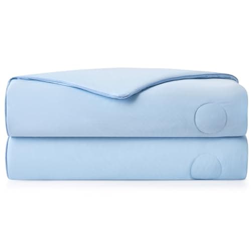 i-baby Outlast® Cooling Blanket Twin Size, Cooling Comforter with NASA-Inspired Temperature Regulation, Lightweight Summer Cool Blanket for Hot Sleepers & Night Sweats, 68"×90", Serene Blue