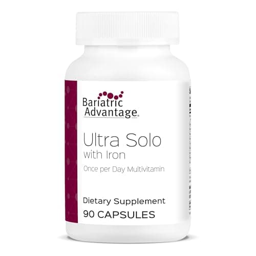 Bariatric Advantage Ultra Solo with Iron - Once-Per-Day Daily Multivitamin - for Bariatric Patients - with Thiamin, Vitamin A & More - Gluten Free - 90 Capsules - Image 1