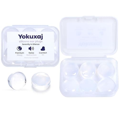 Yokuxaj 6 Pcs Transparent Wax Earplugs for Sleeping & Swimming, Reusable Moldable Noise Cancelling Ear Plugs, 32dB NRR for Snoring, Travel, Concerts & Work - Image 1