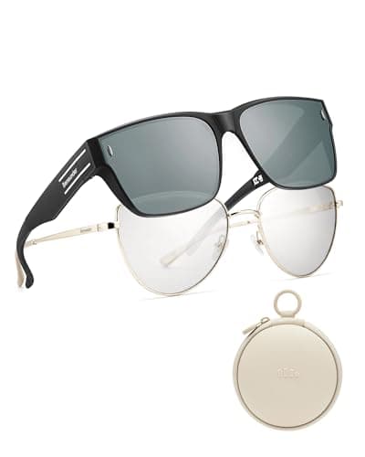 BENEUNDER Polarized Fit Over Sunglasses for Womens & Men, Classic Square Lightweight Folding Sunglasses for Nearsightedness - Image 1
