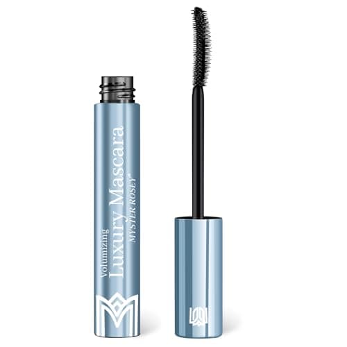 MYSTER ROSEY Waterproof Mascara, Black Mascara for Volume and Length, Long-Wear, Smudge-Proof & Water-Resistant Volumizing Lash Makeup with Jojoba Oil and Castor Oil, Vegan & Cruelty-Free - 0.39 Fl Oz - Image 1
