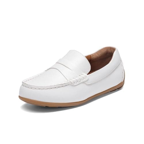 Bruno Marc Boy's Dress Shoes Slip-On Penny Loafers Casual Moccasin Style for Toddler/Little Kid/Big Kid,Size 12 Little Kid,White,SBSP26002K - Image 1