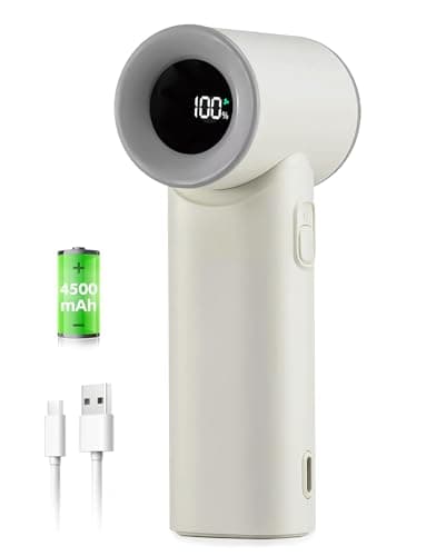 WIXBOSHU Portable Handheld Turbo Fan 17400RPM High Speed Turbo Mini Fan [15H Max Cooling Time], 4500mAh, 5 Gear Wind, LED Display, USB Rechargeable Personal Small Fans Outdoor Travel Camping Concerts - Image 1