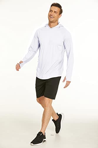 COOrun Mens Fishing Hoodies with Face Mask UPF 50 Long Sleeve Rash Guards Hooded SPF Sun Shirts for Men Camo Hiking Shirt - Thumbnail 3