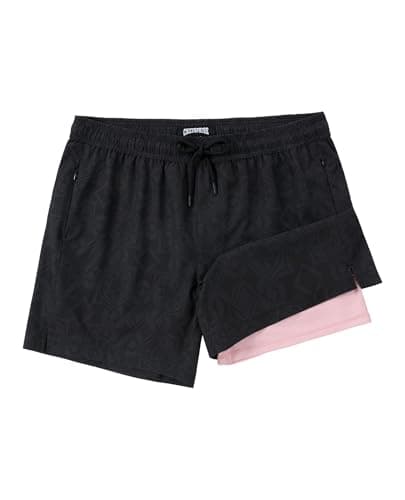 CoozySphere Mens Swimming Trunks with Compression Liner 5 Inch 2 in 1 Quick-Dry Swim Shorts with Zipper Pockets S - Image 1