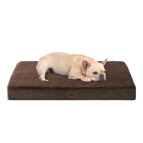 EHEYCIGA Orthopedic Medium Dog Beds for Small Dogs with Removable Washable Cover for Crate, Brown, 30x20 - Image 1