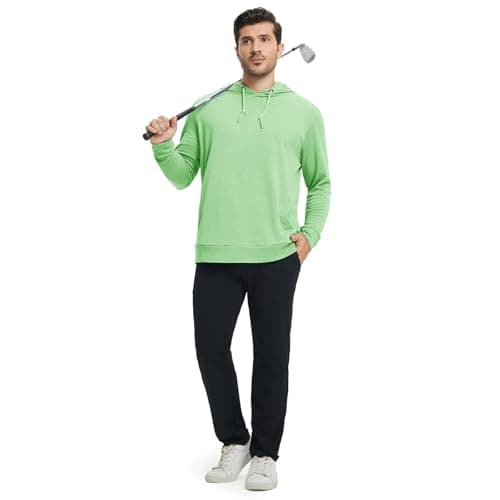 M MAELREG Hooded Sweatshirts for Men Breathable Lightweight Performance Heather Golf Pullover Hoodies With Pockets - Thumbnail 4