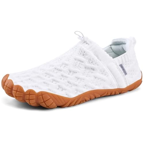WateLves Barefoot Water Shoes Women Men Beach Breathable Walking Shoes Anti Slip Wide Toe Minimalist Zero Drop Sneakers for Travel Hiking Yoga(White,40) - Image 1