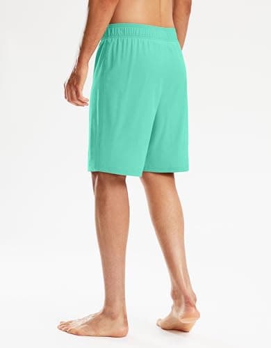 Pinkbomb Men's Mint Green Swim Trunks with Compression Liner, Quick Dry, Board Shorts with Pockets (XXXL) - Thumbnail 4