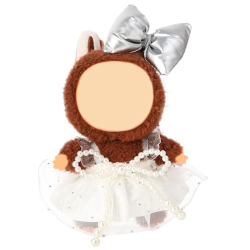 Clothes for 15-17cm Doll, Skirt Set for Dolls, 1 Piece Skirt Outfit Premium Fashion Cute Dress for 15-17cm Dolls Accessories (NO Doll) (Silver Bow Suit) - Thumbnail 2