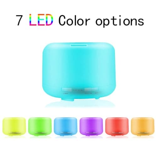 LSLCQW 500ml Essential Oil Diffuser with Remote Control, Premium Ultrasonic Aromatherapy Diffusers Scent Humidifier Vaporizer Auto-Off Timer for Large Room Home, Yellow (White) - Thumbnail 4