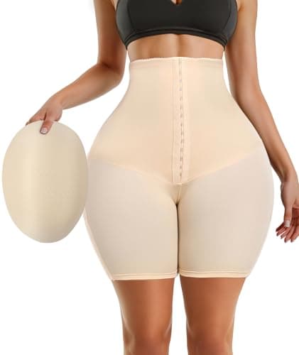 Figninget Hip Enhancer Shapewear For Women Hip Dip Pads Shaping Shortss Tummy Control Panties Butt Padded For Bigger Butt Beige 2XL - Image 1