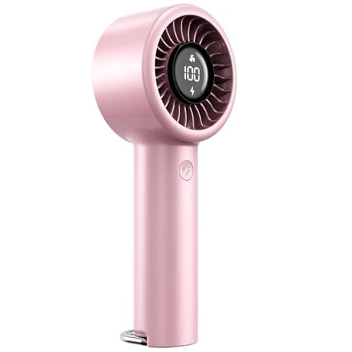 Portable Mini Handheld Fan Turbo, USB Rechargeable Electric High Speed Personal Hand Held Fan, 5 Speeds, LED Display, Battery Operated, Lightweight Small Size, Gift for Womens, Mens, Makeup, Travel - Image 1