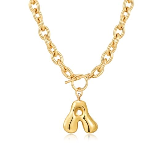 MIJENITI Initial Necklaces for Women - Gold Letter Necklaces for Women Jewelry Chunky Gold Statement Fashion Jewelry Gifts - Image 1