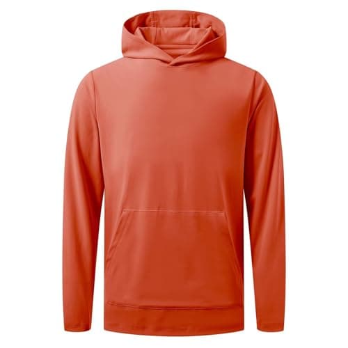 M MAELREG Boys Long Sleeve Hoodie Sweatshirts Breathable Youth Sweatshirt Plain Performance Golf Hoodie for Kids Orange - Image 1