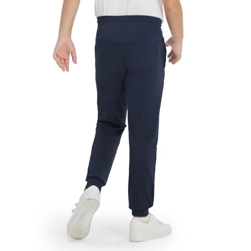 M MAELREG Boys Athletic Pants Breathable Flex Stretch Athletic Kids Moisture-Wicking Comfy Sweatpants for Boys Navy - Thumbnail 4