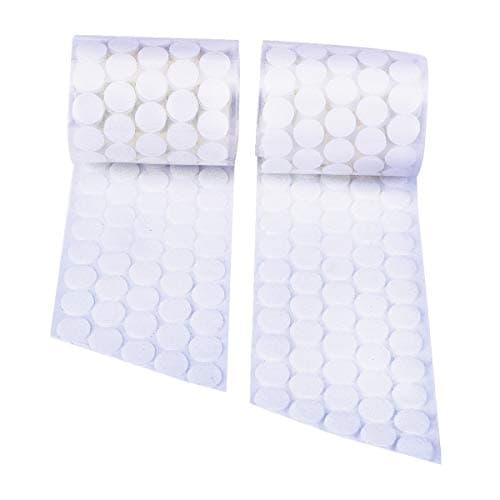 Self Adhesive Dots,1100pcs(550 Pairs) 0.59" Diameter Strong Sticky Back Hook Nylon, 15mm Loop Strips with Waterproof Glue Tapes, Perfect for School Classroom,Office, Home(White)