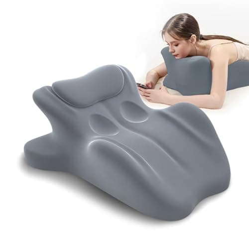 HOMEPAC Ergonomic Memory Foam Wedge Pillow, 27° Angled Support for Neck and Waist, Multi-Position Support Pillow (Grey) - Image 1