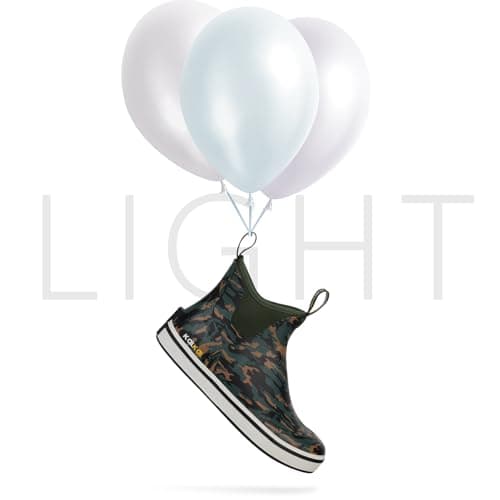 Kalkal Men's Deck Boots Anti-Slip Saltwater Fishing Rain Boots with Memory Foam, Waterproof Rubber Ankle Work Boots for Sailing (Size 7-14) - Thumbnail 2