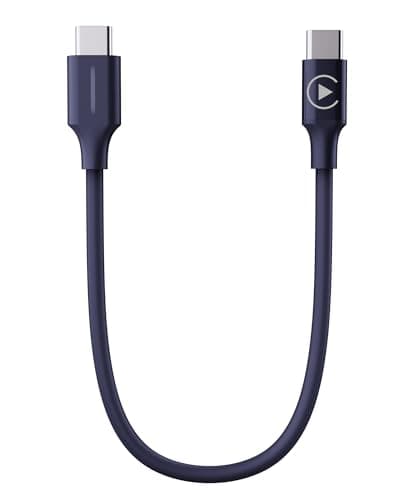 Rsizbahr 2-in-1 CarPlay Activator Cable for Motorcycle, CarPlay/Android Auto Headset Bypass Adapter, Enable Mirroring on Harley/Indian/Goldwing Without Headset, USB-C to USB-C Support Charging,Black