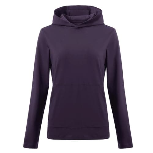 M MAELREG Sweatshirts for Women Long Sleeve Performance Athletic Solid Golf Pullover Winter Midlayer Womens Hoodies Purple - Image 1