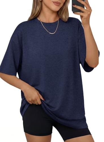 GAYHAY Navy Blue Oversized Tshirts for Women - Summer Spring Tops Short Sleeve Tee Shirts Fashion Casual Workout Clothes 2026 - Image 1