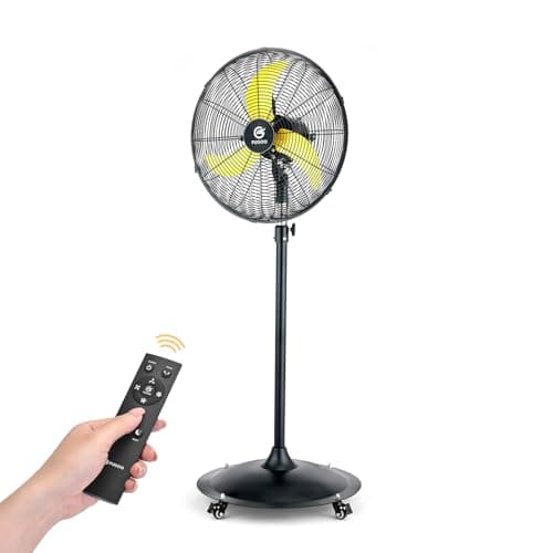 FUGOO 20'' Outdoor Quiet Oscillating Pedestal Fan With Remote Control,All Sealed BLDC Motor, 4-Speed Waterproof Outdoor Fan, Heavy Duty Industrial Fans for House,Patios, Commercial, Garage, Warehouse - Image 1