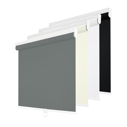 Changshade Cordless Roller Shades Blackout Blinds for Indoor Windows,Pull Down Darkening Roller Shade with UV Protection and Thermal Window Shades for Home and Office(36.5" W x 72" H,Grey) - Image 1