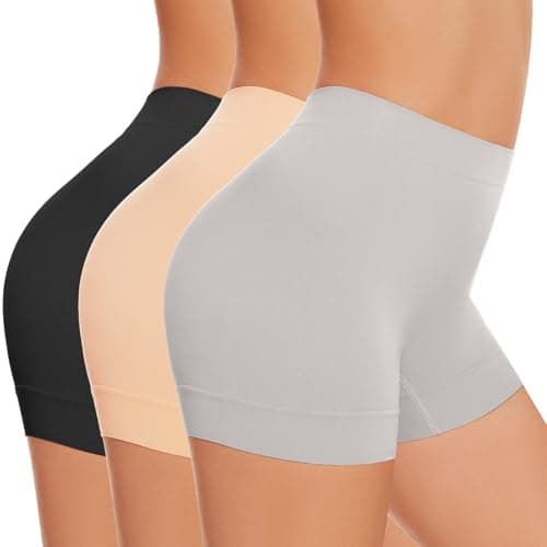 UUMIAER 3 Pack Shorts for Under Dresses Women Anti Chafing Slip Boyshort Shapewear Yoga Biker Shorts - Image 1