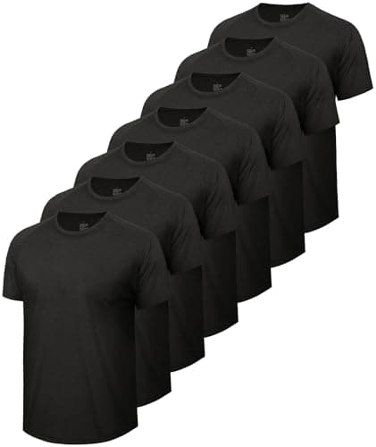 BOOJO 7 Pack Workout Shirts for Men - Quick Dry Moisture Wicking T-Shirts Short Sleeve Tees for Gym Running Athletic Sport - Image 1