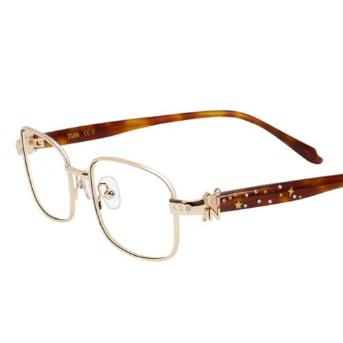 TIJN Blue Light Blocking Glasses for Woman Men, Square Acetate Metal Frame Eye Glasses for Cosplay & Anime Girl, Rin - Image 1