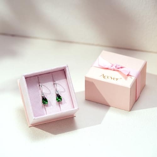 Teardrop Dangle Drop Earrings -925 Sterling Silver Birthstone Earring Jewelry Birthday Gifts for Women,Girlfriend,Wife,Mom - Graduation, Friendship,Birthday, Anniversary (12 - Blue Topaz) - Thumbnail 6