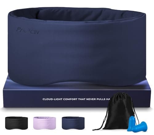 Dual-Sided Sleep Mask for Side Sleepers, Soundless Velcro, Bamboo Fiber & Milk Silk Eye Mask, Zero Pressure Sleeping Mask for Women & Men, Eye Relief Blindfold for Nap, Travel Essentials, Blue - Image 1