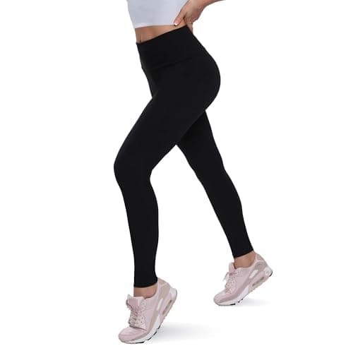 QGGQDD Fleece Lined Leggings Women - Soft Tummy Control High Waisted Winter Thermal Warm Yoga Pants for Workout Hiking Black Small-Medium - Image 1
