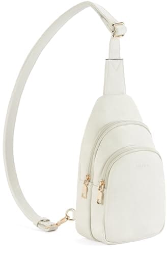 Telena Sling Bag for Women Leather Fanny Pack Crossboday Bags Sling Backpack for Women Beige - Image 1