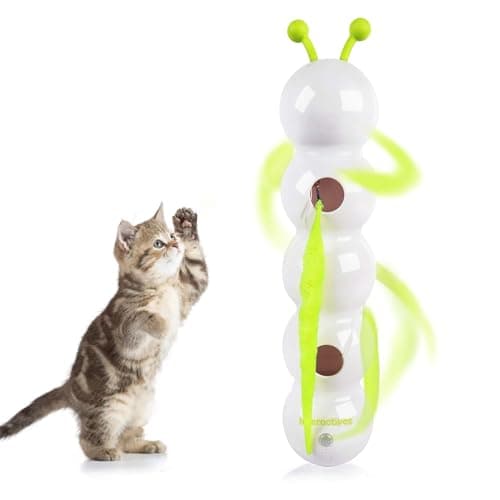 Interactive Cat Feather Toy, Automatic Fluffy Tail Teaser with Motion Sensor,Whack a mole Cat Toy, USB Rechargeable, Suction Cup for Stable Play, Perfect for Indoor Cats - Image 1