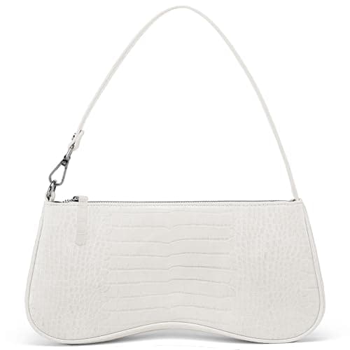 Goinsound Crocodile Purse Shoulder Purse for Women Wedding Purse White Designer Purse for Women for Going Out - Image 1