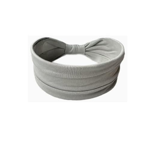 Headbands for Women Absorbed Sweat Sport Headband Wide Stretchy Hair Wrap Soft Large Knotted Hair Bands 1PCS Grey - Image 1
